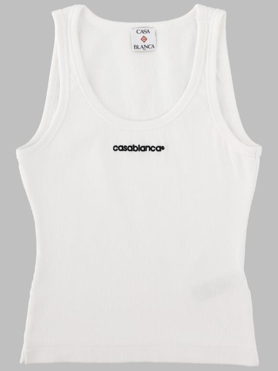 26FW 카사블랑카 민소매 티셔츠 W PF26 JTS 039 02WHITE