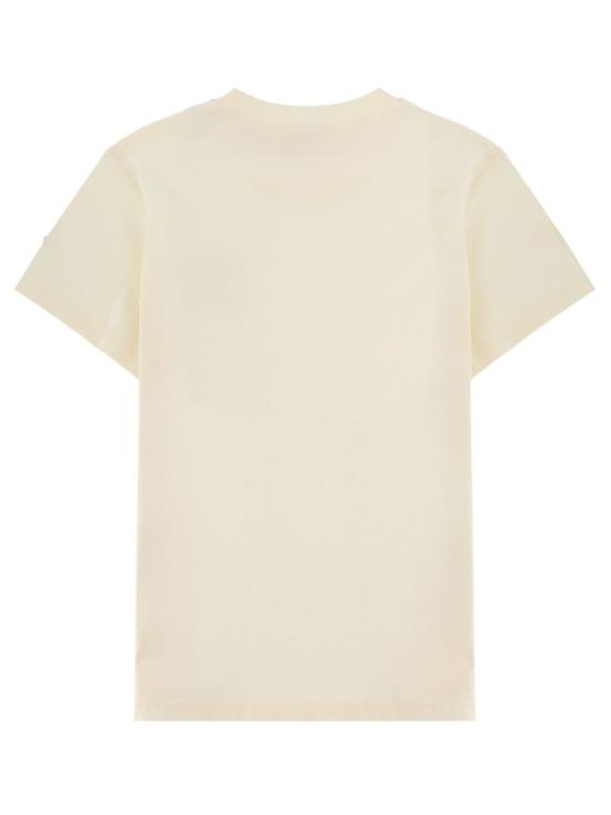 26SS 몽클레어 자수 로고 코튼 티셔츠 8C00030 89AUO034 IVORY - MONCLER