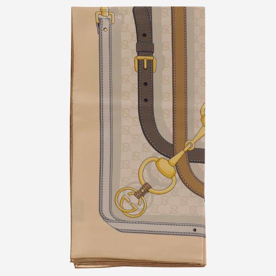 26FW 구찌 실크 믹스 스카프 A007EA BEIGE