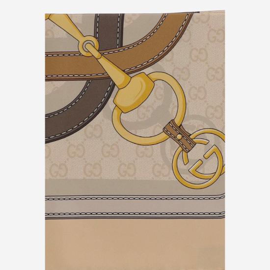 26FW 구찌 실크 믹스 스카프 A007EA BEIGE - GUCCI