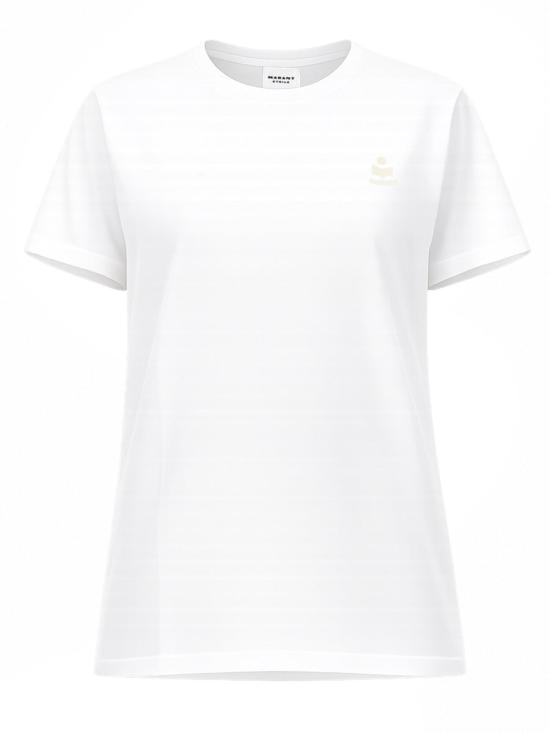 26FW 이자벨마랑에뚜왈 애비 로고 코튼 티셔츠 TS0070FA A1N98E20WH WHITE