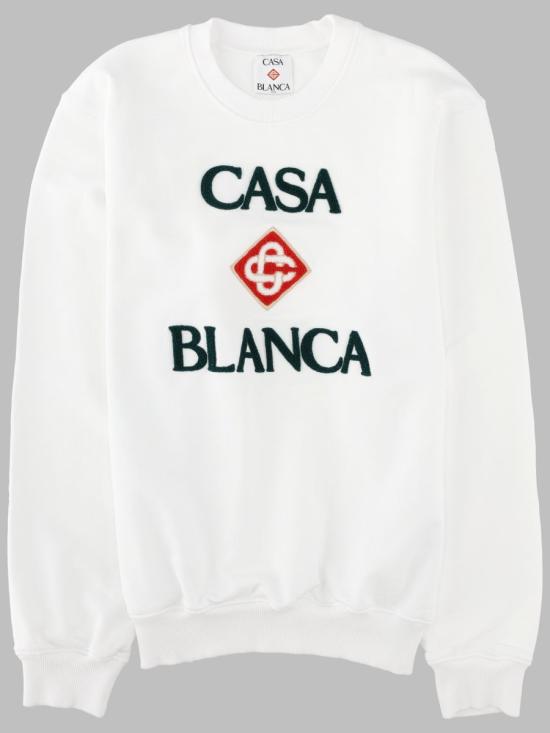 26FW 카사블랑카 탑 M PF26 JTP 293 03CASABLANCASTACKEDLOGO WHITE