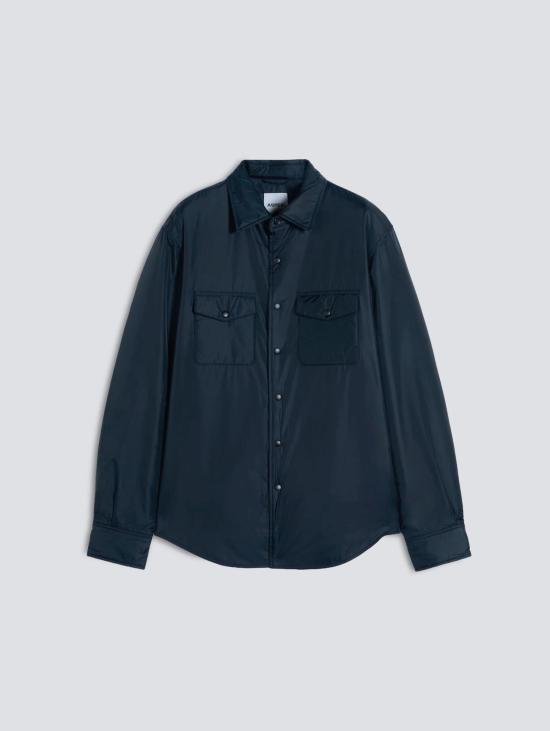 26FW 아스페시 셔츠 나일론 콘 임보티투라 블루(Nylon con Imbottitura Blu) 오버 - ASPESI
