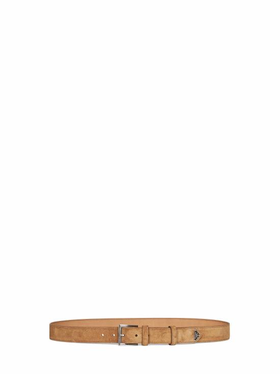 26FW 프라다 트라이앵글 로고 스웨이드 카프스킨 벨트 2CC672054F0A68 BEIGE
