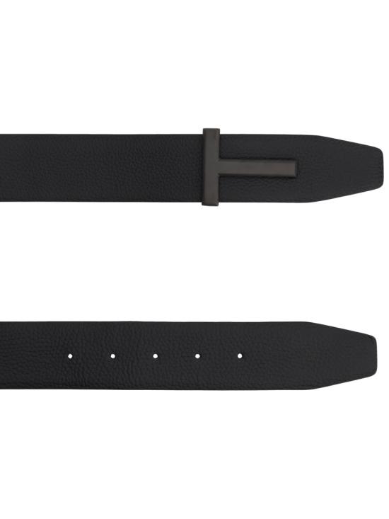 26FW 톰포드 그레인 레더 T 아이콘 벨트 TB178 LCL236LNAA BLACK - TOMFORD
