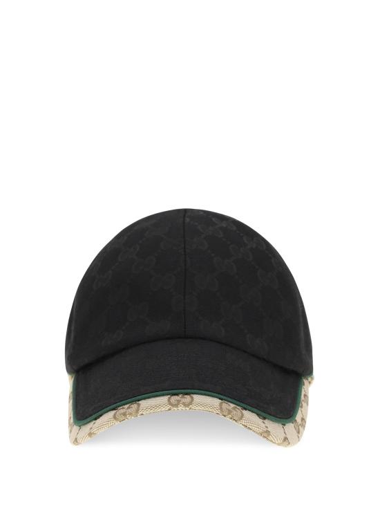 26FW 구찌 GG 코튼 캔버스 베이스볼 캡 A001I24HBK3 1079 BLACK