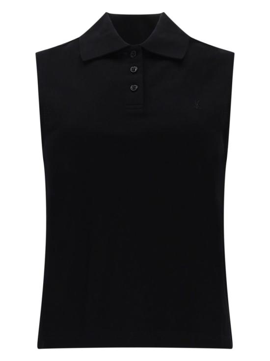 26SS 생로랑 폴로 티셔츠 862601 Y37ZE1000 BLACK
