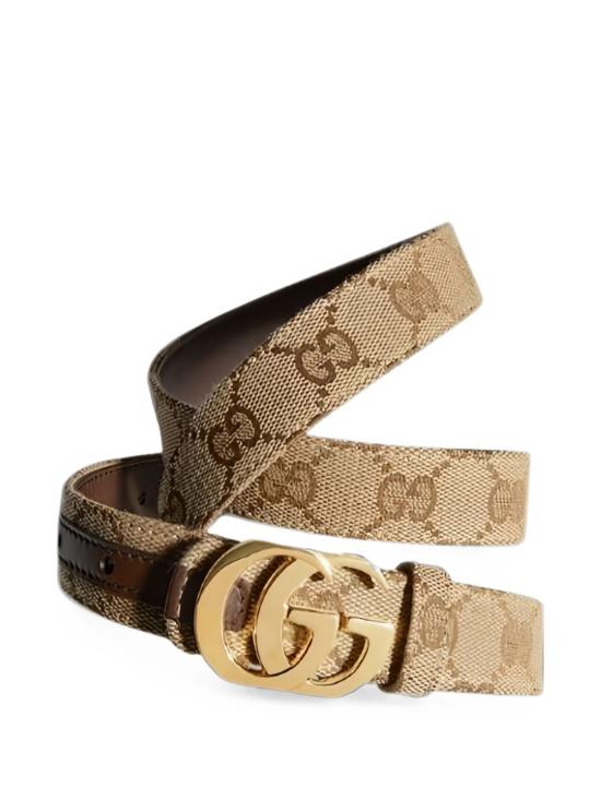 26FW 구찌 리버시블 컷 GG 마몬트 벨트 A006M2 FAF7J9651 VINTAG SAND DK BROWN - GUCCI