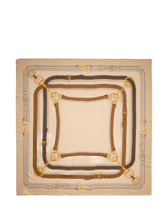 26FW 구찌 프린트 GG 실크 트윌 자카드 숄 A007EB 3GARI9700 BEIGE - GUCCI