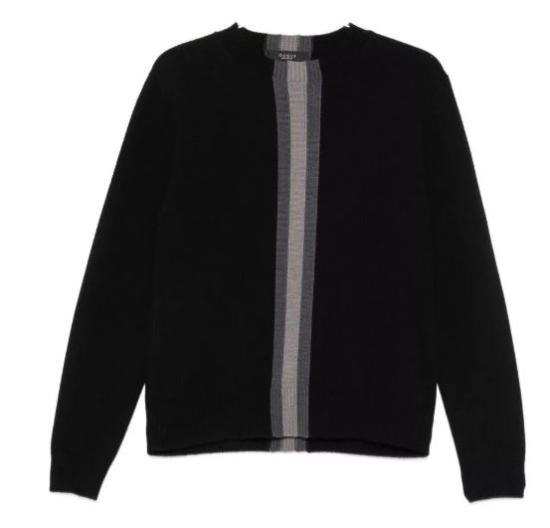 26FW 구찌 스트라이프 디테일 크루넥 울 스웨터 864572 XKFG61062 BLACK