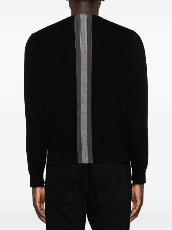 26FW 구찌 스트라이프 디테일 크루넥 울 스웨터 864572 XKFG61062 BLACK - GUCCI