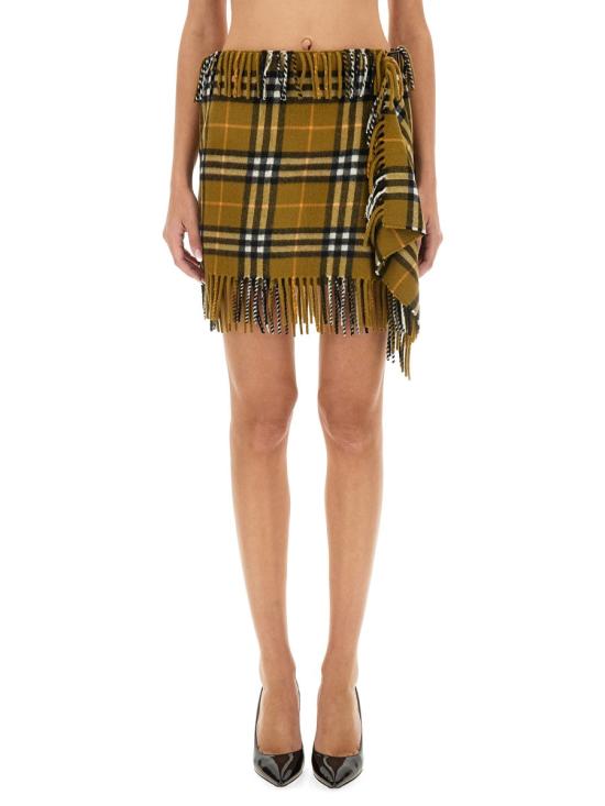  버버리 체크 울 캐시미어 스카프 스커트 8099716 C1422 MULTICOLOR - BURBERRY