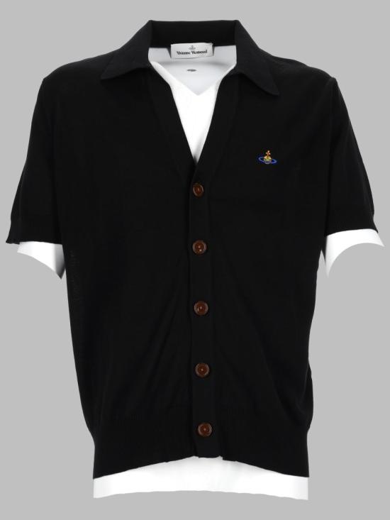 26SS 비비안웨스트우드 로고 폴로 셔츠 2701001D Y003FN401 BLACK