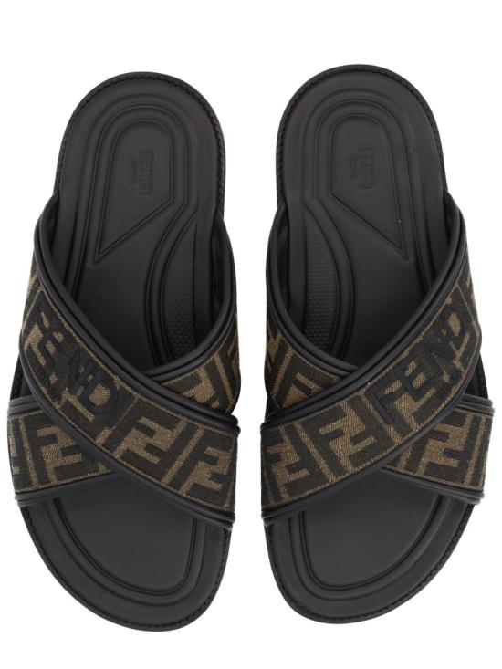 26SS 펜디 패브릭 슬라이드 7X1548 AJZEF0R7R BROWN - FENDI