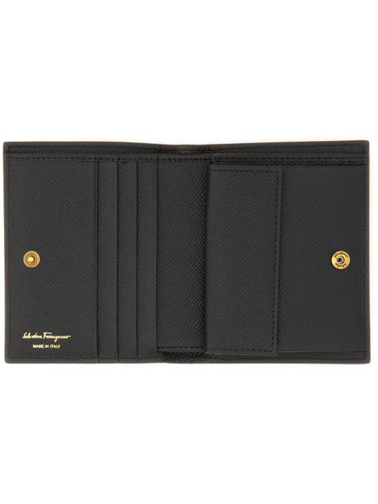 26FW 살바토레 페라가모 간치니 반지갑 726512 22D780001 BLACK - SALVATORE FERRAGAMO