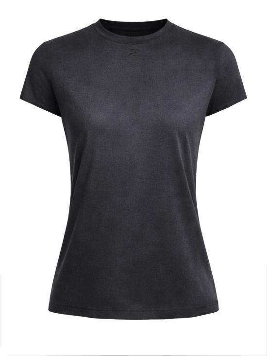 26SS 쿠레쥬 솔라리지드 오버사이즈 티셔츠 126JTS238 JS02739999 BLACK - COURREGES