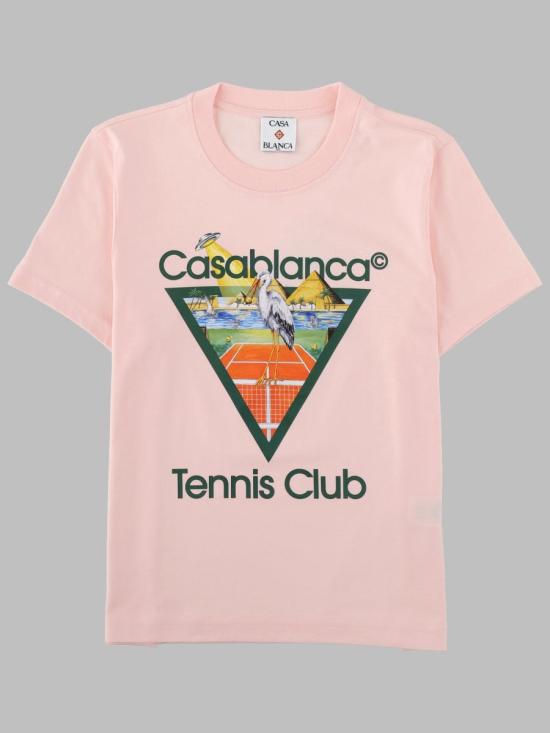 26FW 카사블랑카 폴로 티셔츠 W PF26 JTS 020 02TENNISCLUBTRIANGLE PINK
