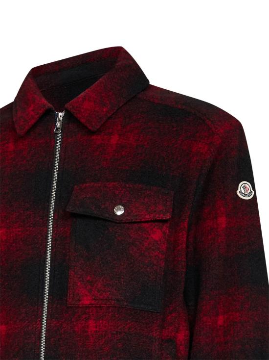 26FW 몽클레어 체크 플란넬 집업 셔츠 자켓 L20912F0003589BKBF49 RED - MONCLER