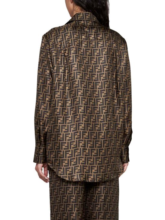 26FW 펜디 실크 셔츠 FS8107A8G3F118W BROWN - FENDI