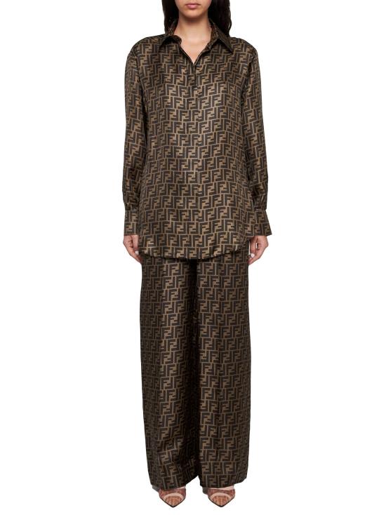 26FW 펜디 실크 셔츠 FS8107A8G3F118W BROWN - FENDI