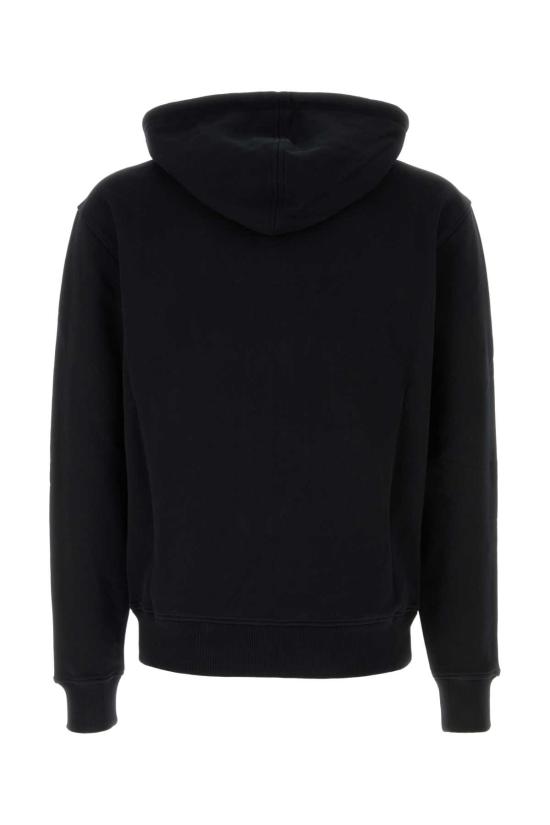 26FW 아미 스몰 하트 로고 루프백 오가닉 코튼 플리스 후드 BFUSW435730 001 Black - AMI