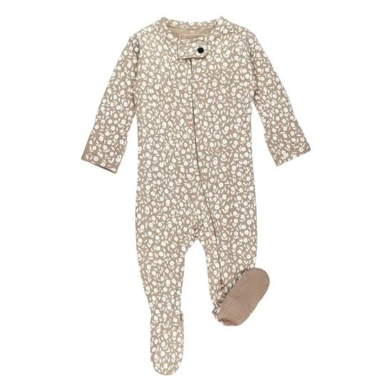 [키즈] l'ovedbaby 라운지 웨어 키즈 러브베이비 디지 플로럴 오가닉 코지 지퍼 풋티 오트밀