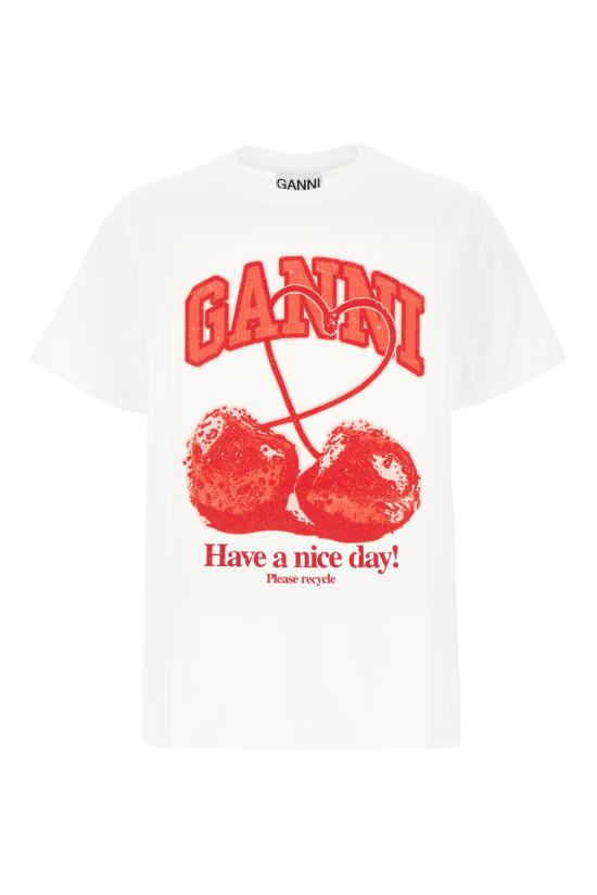 26FW 가니 반팔 티셔츠 A105024711026 151 BRIGHT WHITE