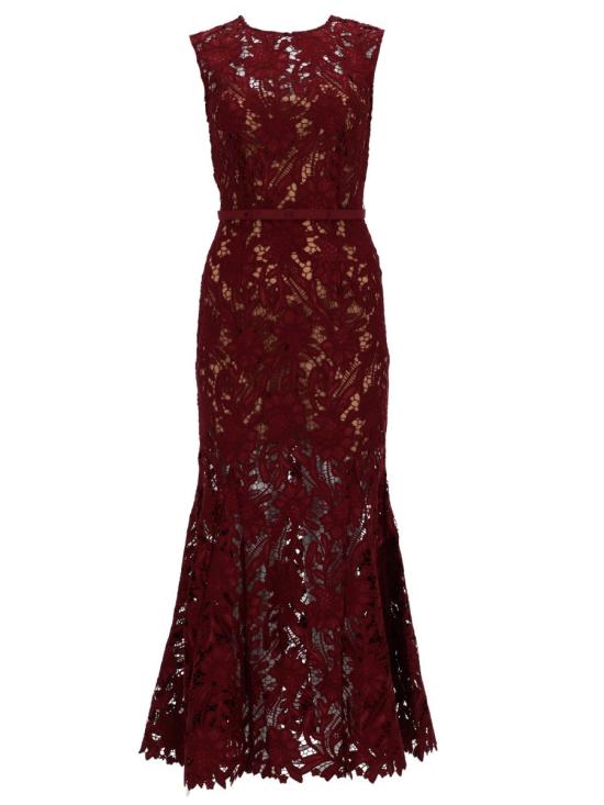 26SS 셀프 포트레이트 원피스 RS26 167MA BU BURGUNDY BORDEAUX