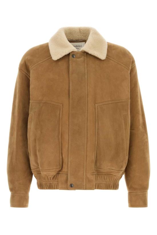 26FW 생로랑 베이지 시어링 레더 무스탕 자켓 A0027FYC2TB 2943 BEIGE