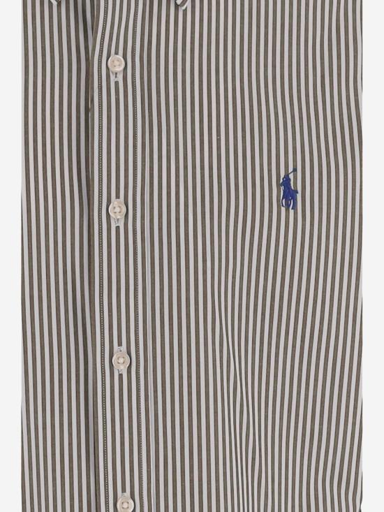 26FW 폴로 랄프로렌 커스텀핏 코튼 포플린 스트라이프 셔츠 710929346 BROWN - POLO RALPH LAUREN