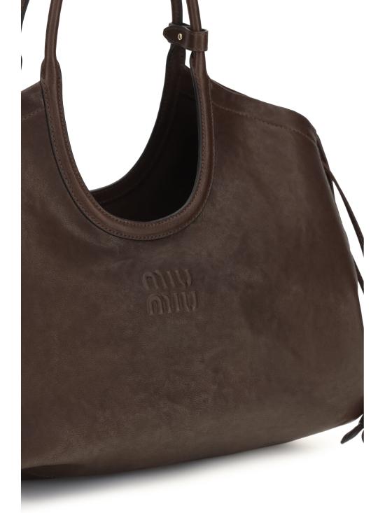 26FW 미우미우 아이비 나파 레더 쇼퍼 백 5BG342VOOO2BBL BROWN - MIU MIU
