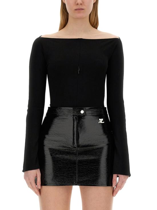  쿠레쥬 바디수트 티셔츠 224JBD078J S00669999 BLACK - COURREGES