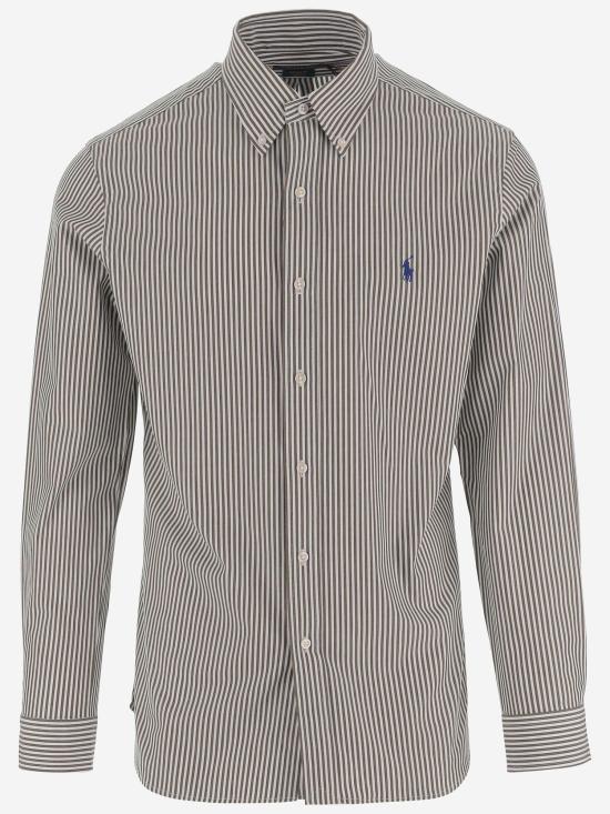 26FW 폴로 랄프로렌 커스텀핏 코튼 포플린 스트라이프 셔츠 710929346 BROWN - POLO RALPH LAUREN