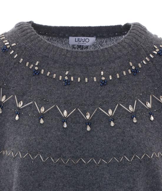 26FW 리우조 스웨터 WF6371MS009 L9527 GREY - LIU JO