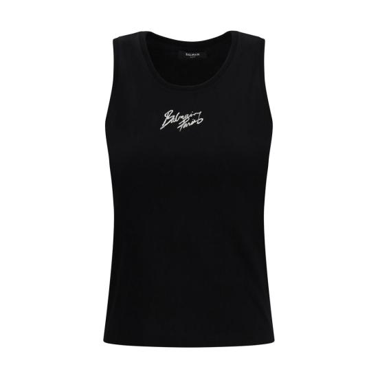 26SS 발망 민소매 티셔츠 BAGF1EB075BD40EABBB BLACK