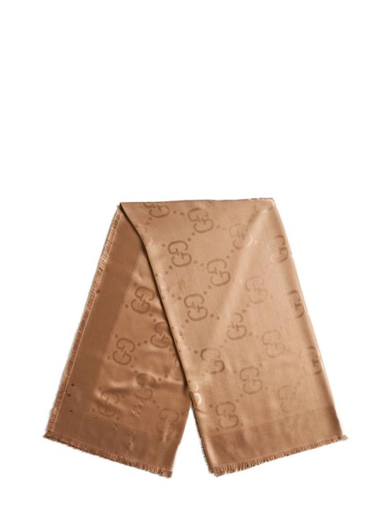 26FW 구찌 GG 자카드 실크 울 숄 6636713GC439800 CAMEL - GUCCI