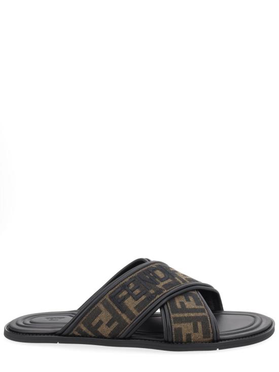 26SS 펜디 패브릭 슬라이드 7X1548 AJZEF0R7R BROWN - FENDI