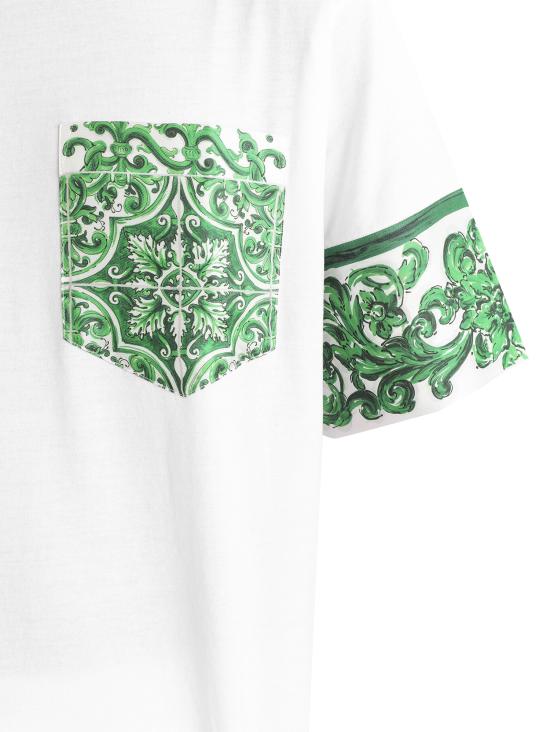 26SS 돌체앤가바나 반팔 티셔츠 G8SB2T G7NUNW0800 WHITE GREEN - DOLCE & GABBANA