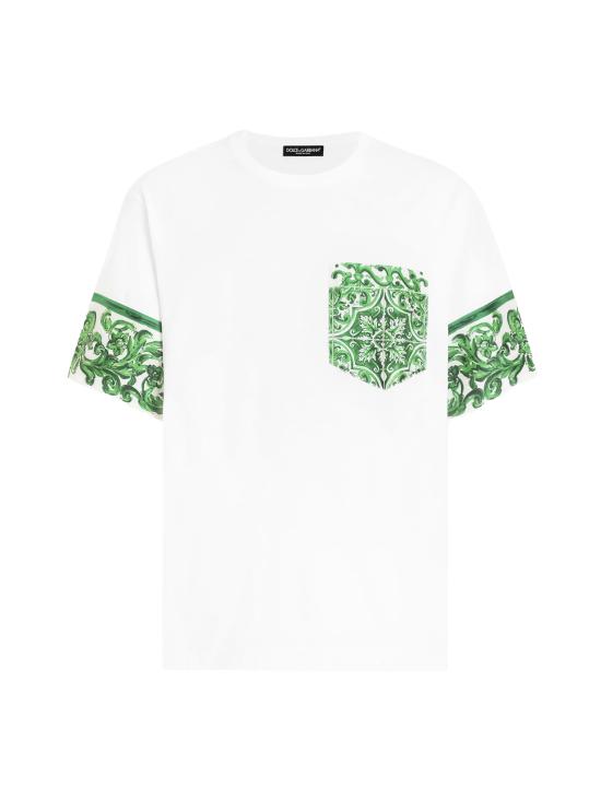 26SS 돌체앤가바나 반팔 티셔츠 G8SB2T G7NUNW0800 WHITE GREEN