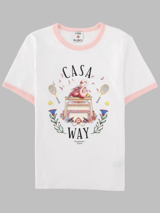 26FW 카사블랑카 폴로 티셔츠 W PF26 JTS 049 01CASAWAY WHITE