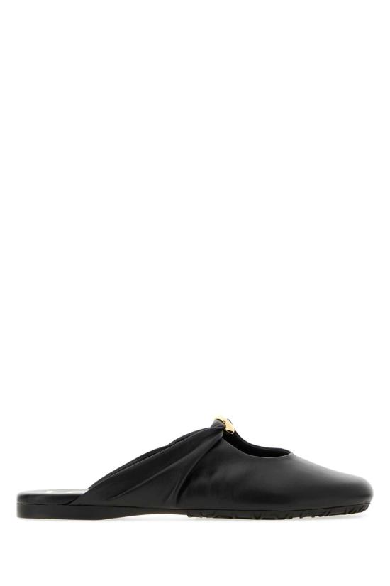 26FW 로에베 페블 소프트 나파 램스킨 뮬 L616465X86 BLACK