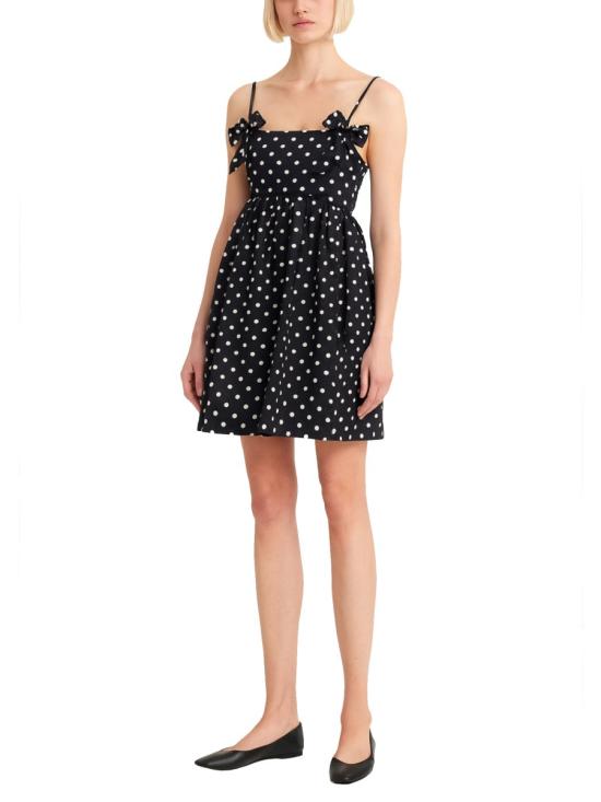 26SS 가니 폴카 도트 새틴 미니 드레스 A1030193 099 BLACK - GANNI