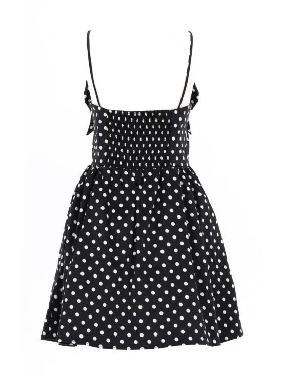 26SS 가니 폴카 도트 새틴 미니 드레스 A1030193 099 BLACK - GANNI