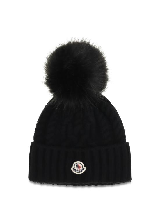 26FW 몽클레어 폼폼 울 캐시미어 블렌드 비니 L20933B00041M4506 999 BLACK