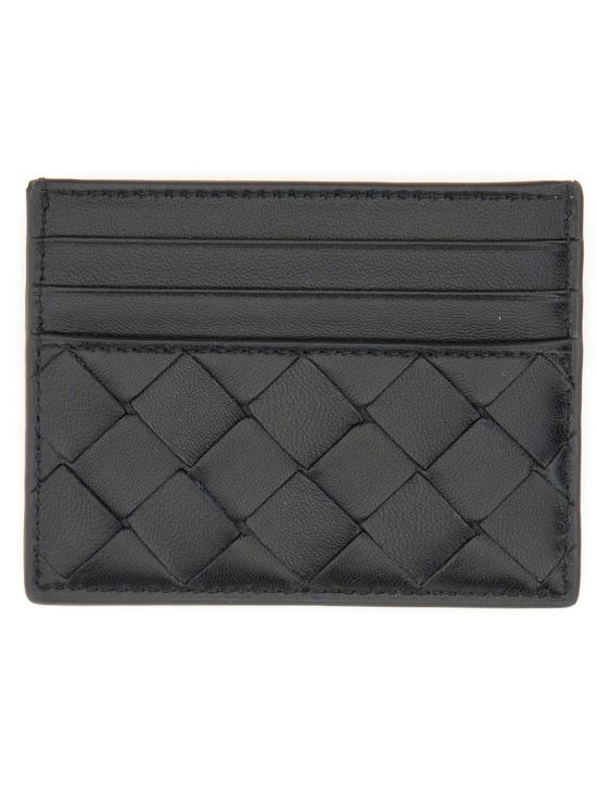 26SS 보테가베네타 인트레치아토 크레딧 카드 케이스 796324 VCPP38425 BLACK - BOTTEGA VENETA