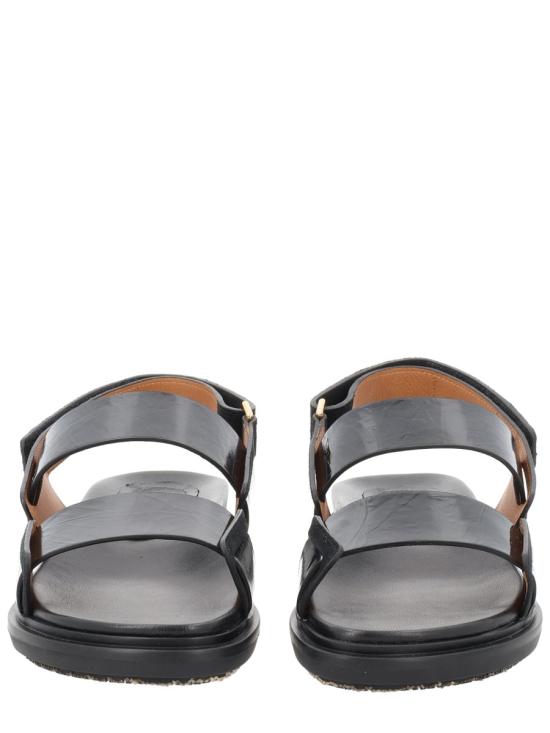 26SS 마르니 퍼스벨트 레더 더블 스트랩 샌들 FBMS018001 P761500N99 BLACK