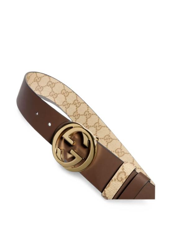 26FW 구찌 GG 캔버스 플레인 레더 리버서블 벨트 876356 AAGRK9751 SAND - GUCCI