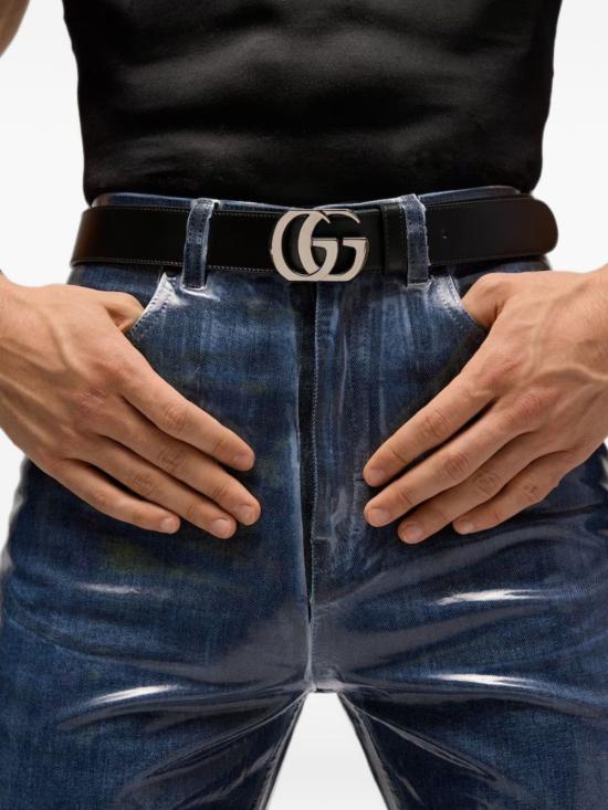 26FW 구찌 컷 GG 마몽 씬 벨트 874724 AAGYT1000 BLACK - GUCCI