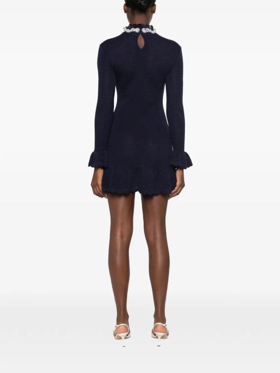 26FW 셀프 포트레이트 미디 원피스 AW26085SAN NAVY BLU - SELF PORTRAIT