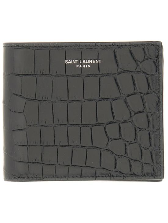 26SS 생로랑 로고 이스트/웨스트 반지갑 396307 DZEDE1000 BLACK - SAINT LAURENT